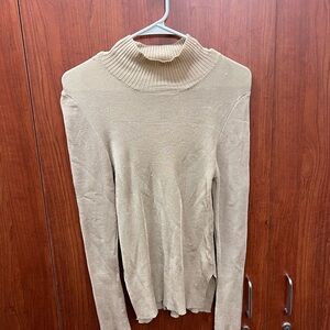 Free People Women's Beige Turtleneck Sweater—M